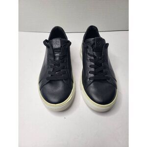 Ecco Street Tray Shoe Women 36 / 5.5 Black Leather Platform Comfort Sneakers